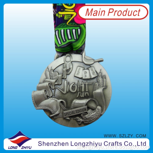 2014 3D Special Zinc Alloy Medal Antique Silver Race Medal with Neck Lanyard, Metal Souvenir Medallion Award (LZY-201300074)